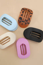 Jumbo Lay Flat Oval Hair Claw Clips (Multiple Colors)