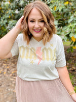 Rocker Mama Tee on Oatmeal V-Neck