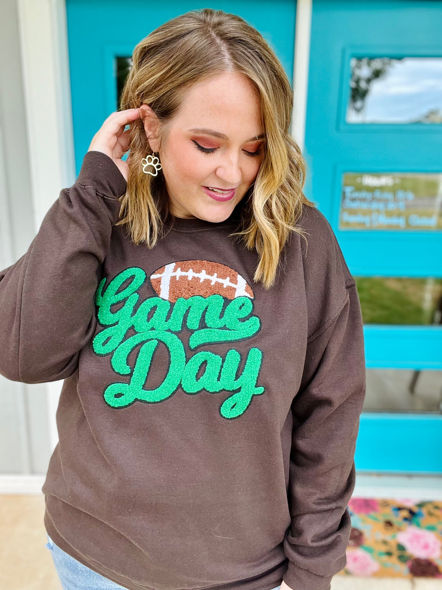 Game Day Chenille Patch Sweatshirt (Any Color!)