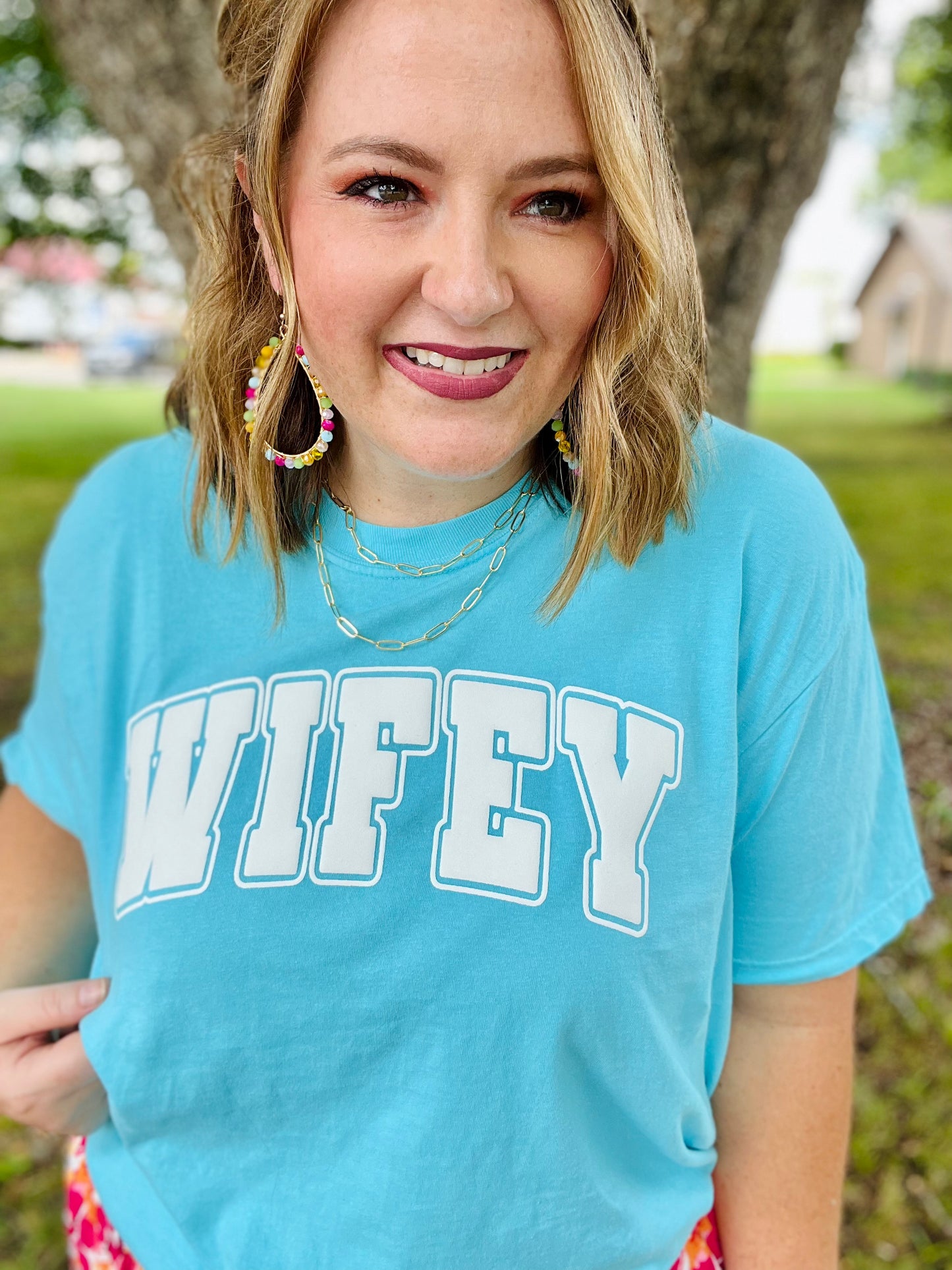 Teal Wifey Tee
