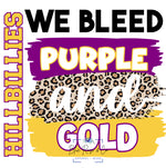 "We Bleed" School Colors V-Neck Tee on Oatmeal (Customizable)