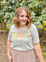 Rocker Mama Tee on Oatmeal V-Neck