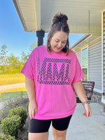 Checkered Mama on Bubblegum Pink