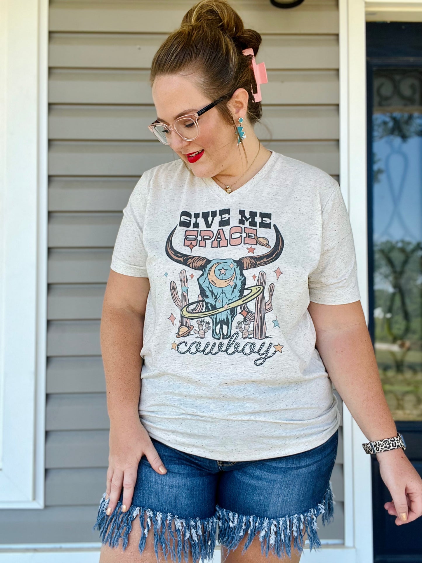 Give Me Space Cowboy V-Neck Tee