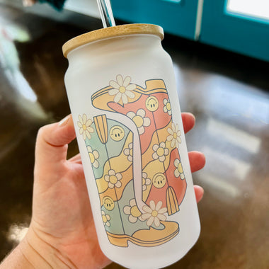 Boot Scootin’ Retro Frosted Libby Glass