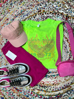 Free Bird Neon Distressed Graphic Tee (Multiple Colors)