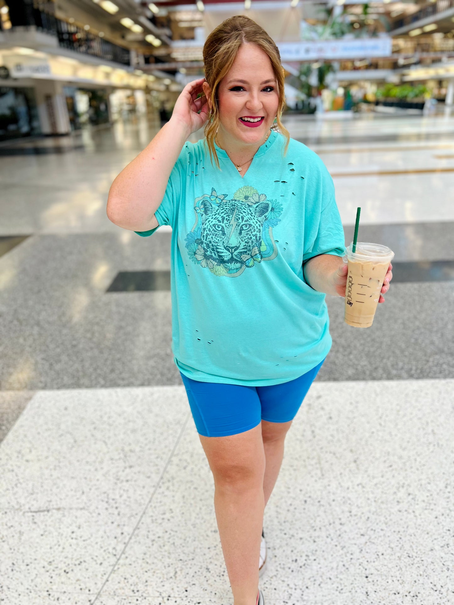 Rocker Leopard Distressed Tee (Multiple Colors)