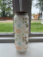 25 oz Frosted Bumblebee Floral Libby Cup