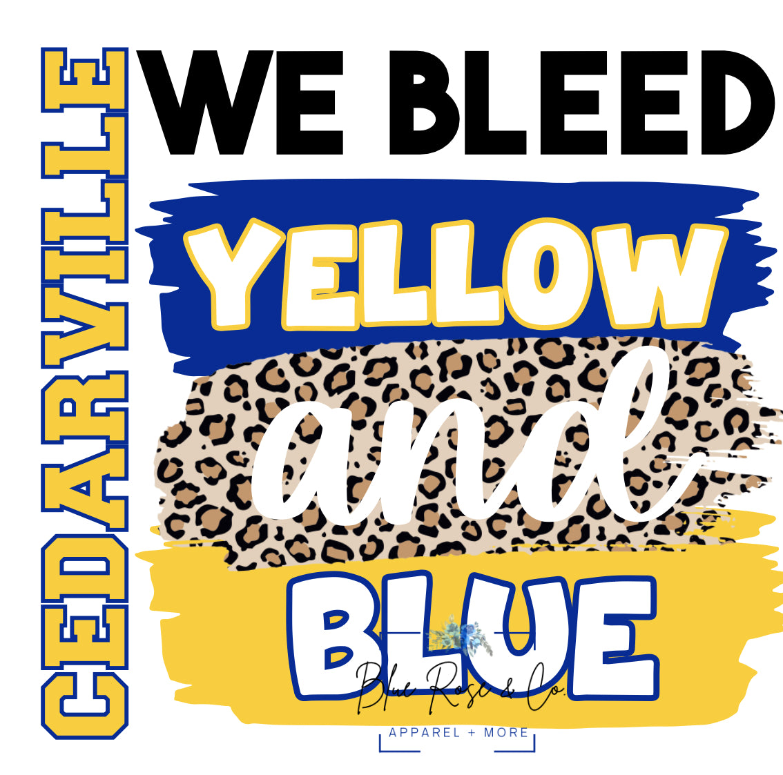 "We Bleed" School Colors V-Neck Tee on Oatmeal (Customizable)