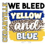 "We Bleed" School Colors V-Neck Tee on Oatmeal (Customizable)