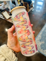 25 oz Floral Mama Frosted Glass Can