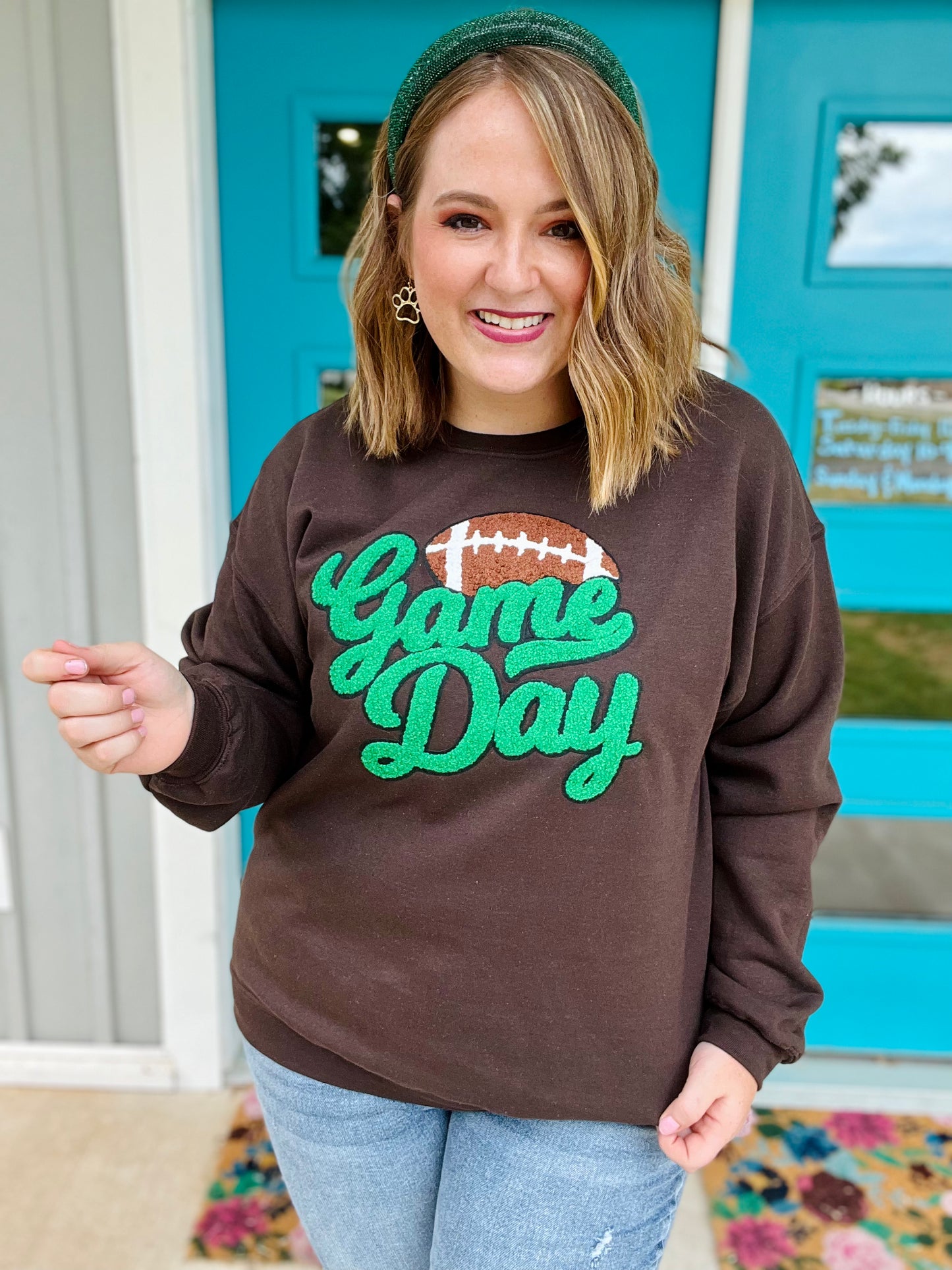 Game Day Chenille Patch Sweatshirt (Any Color!)