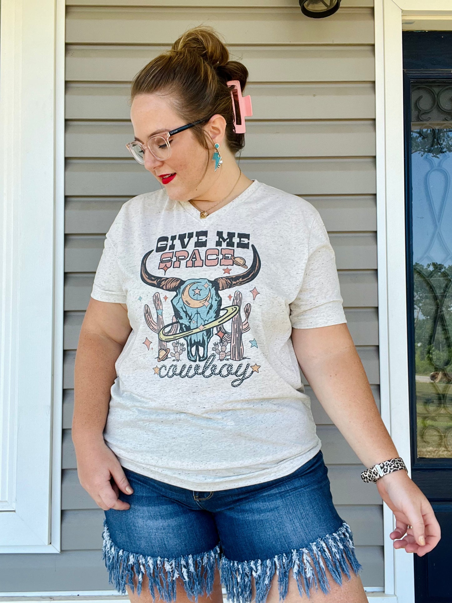 Give Me Space Cowboy V-Neck Tee