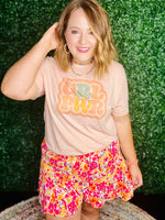 GRL Power Tee on Peach