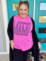 Checkered Mama on Bubblegum Pink