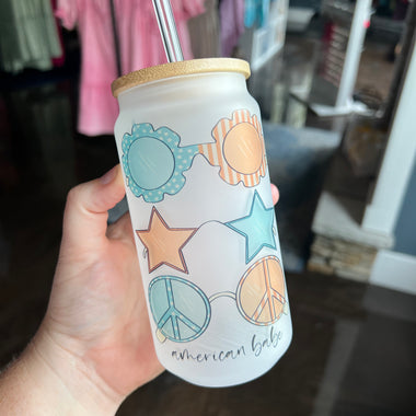 16 oz American Babe Frosted Libby Glass