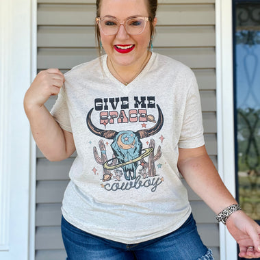 Give Me Space Cowboy V-Neck Tee