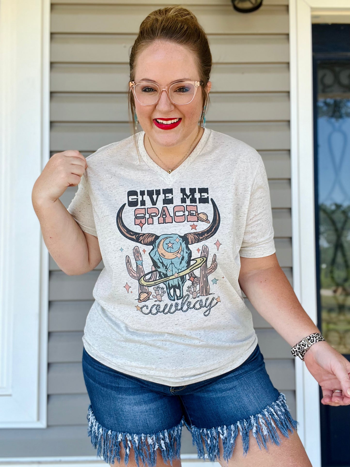 Give Me Space Cowboy V-Neck Tee