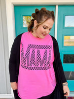 Checkered Mama on Bubblegum Pink