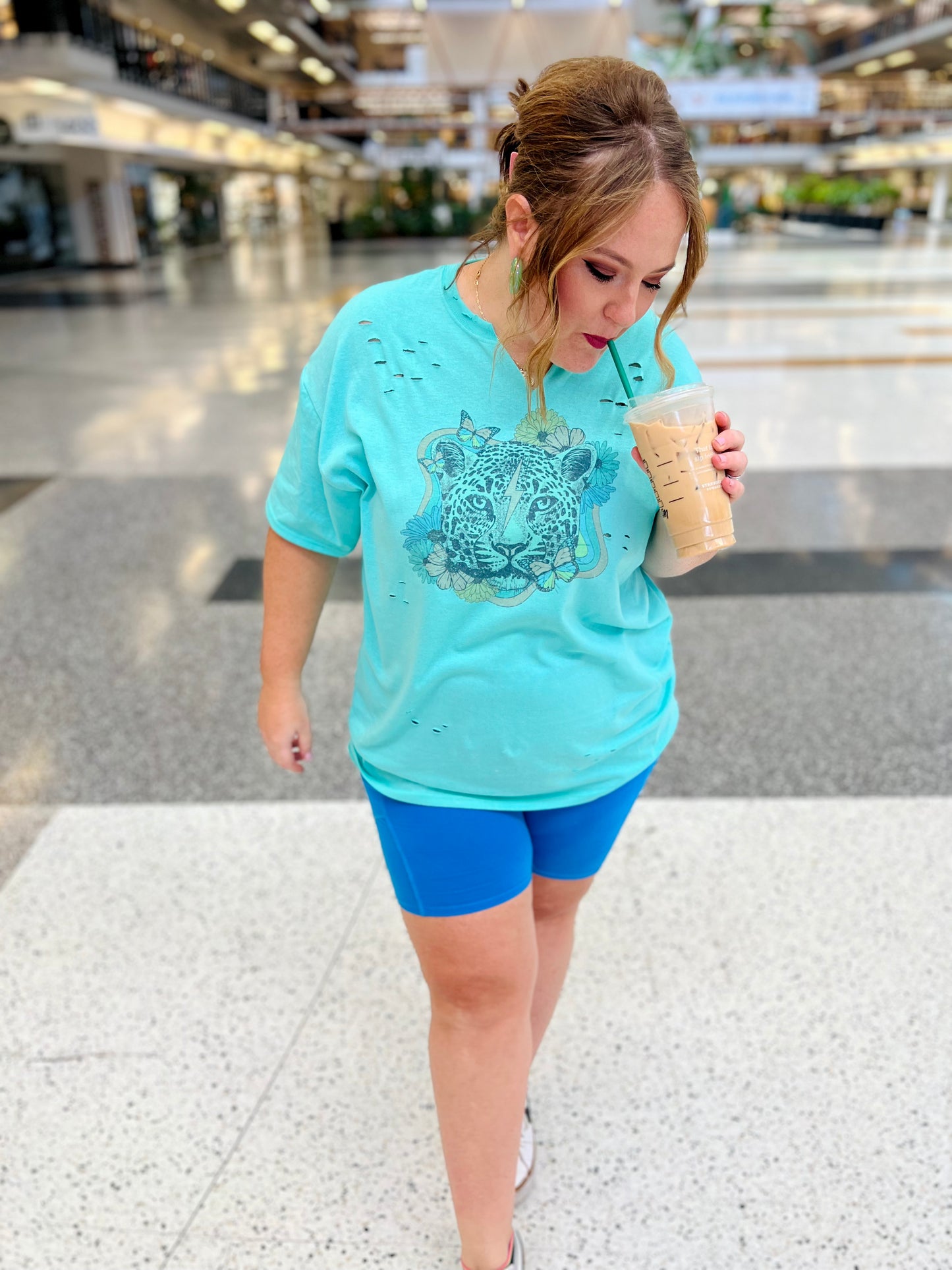 Rocker Leopard Distressed Tee (Multiple Colors)