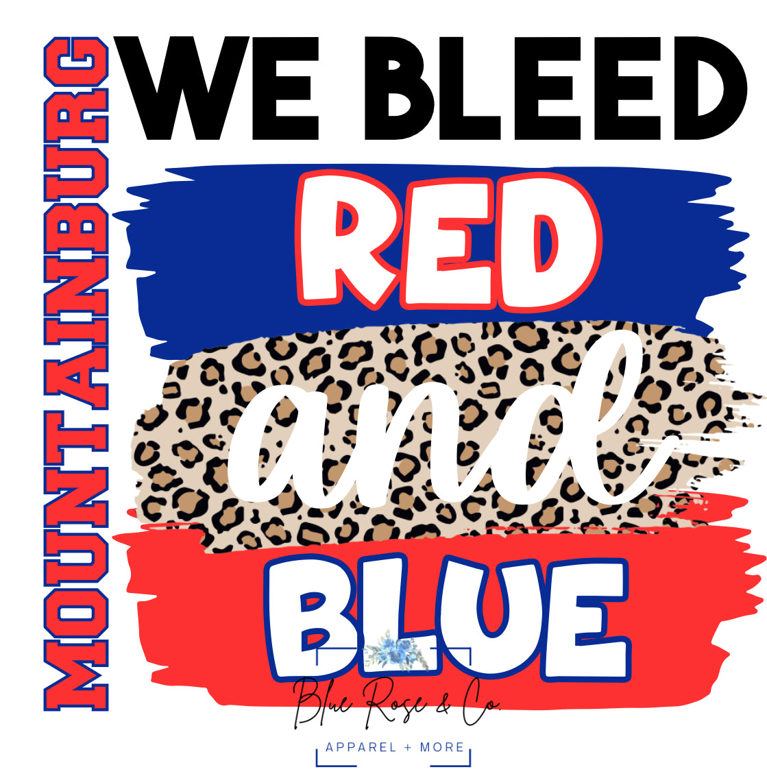 "We Bleed" School Colors V-Neck Tee on Oatmeal (Customizable)