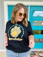 Airedale Paw Tee on Black
