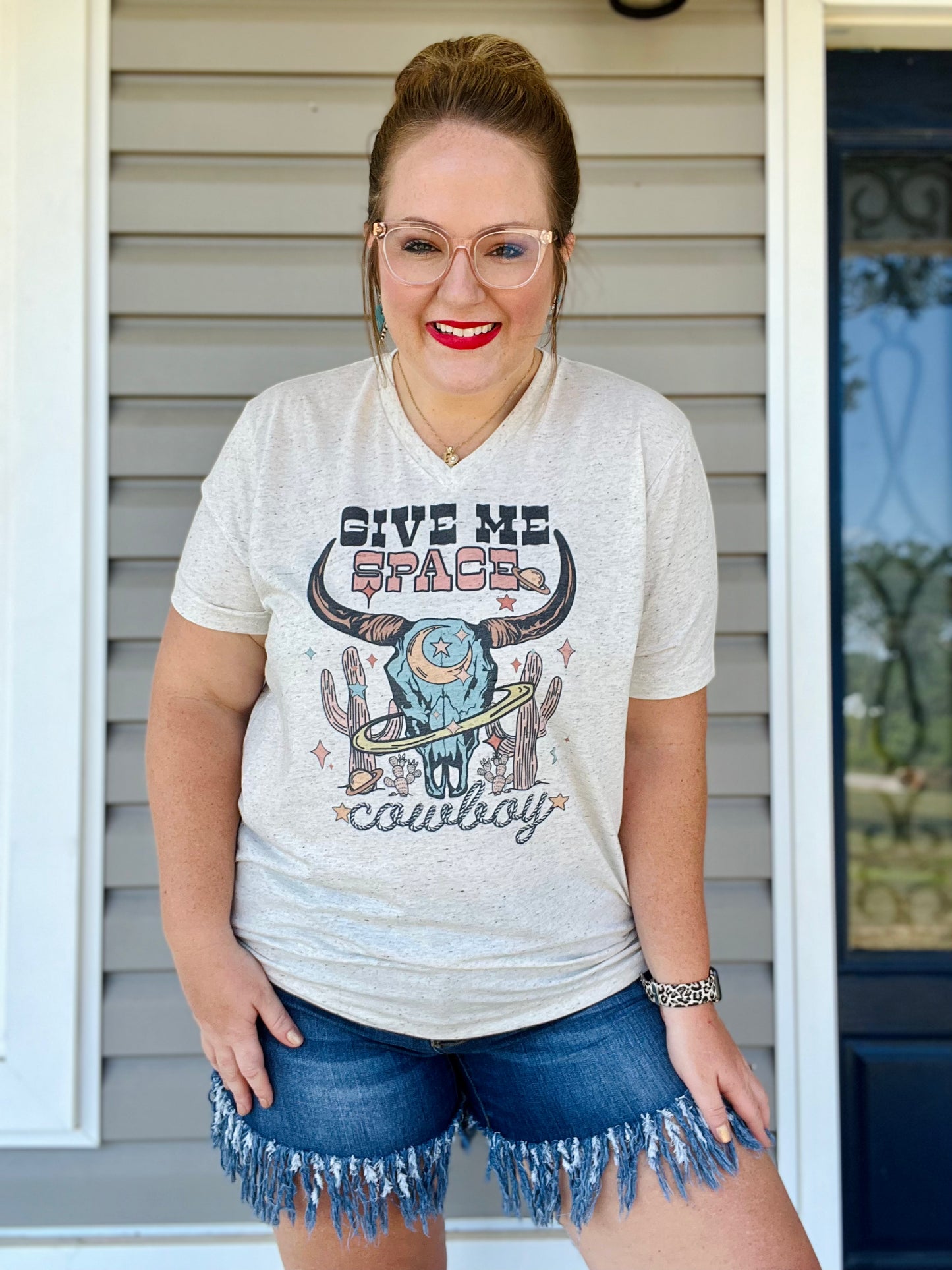 Give Me Space Cowboy V-Neck Tee