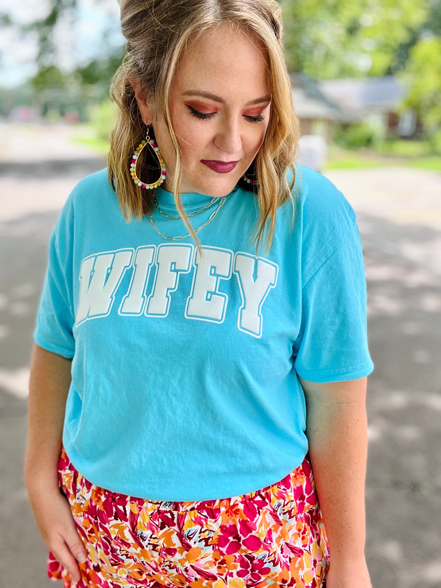 Teal Wifey Tee
