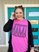 Checkered Mama on Bubblegum Pink