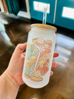 Boot Scootin’ Retro Frosted Libby Glass