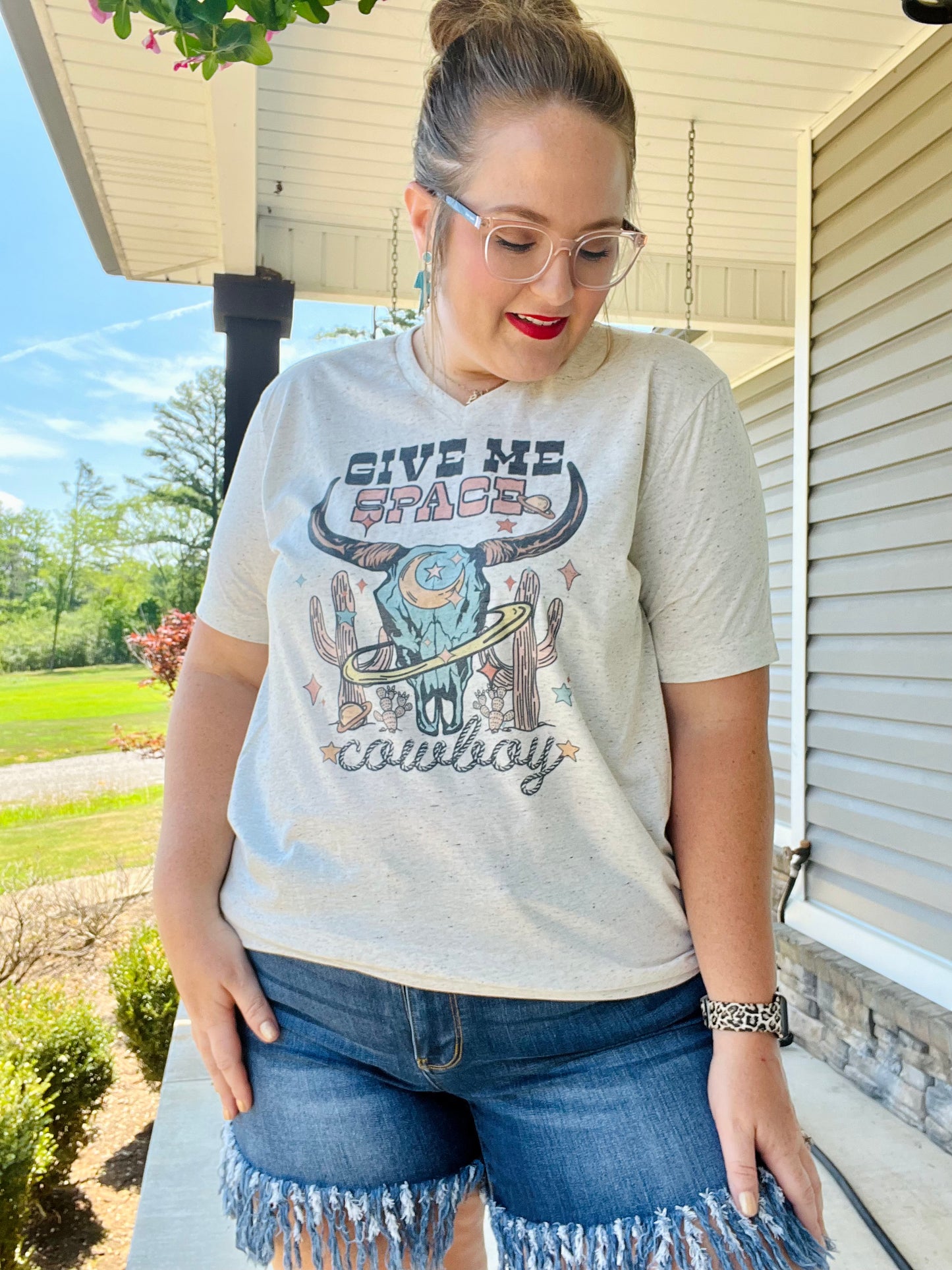 Give Me Space Cowboy V-Neck Tee