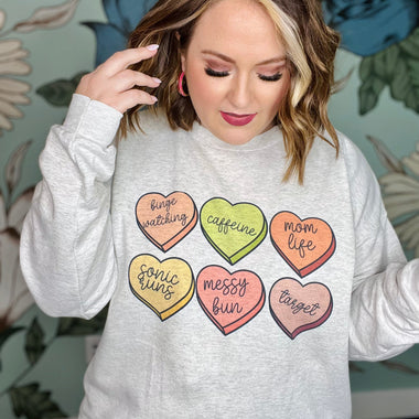 Mom Life Hearts on Light Gray