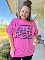 Checkered Mama on Bubblegum Pink