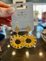 Metal Petal Drop Earrings (Multiple Colors)