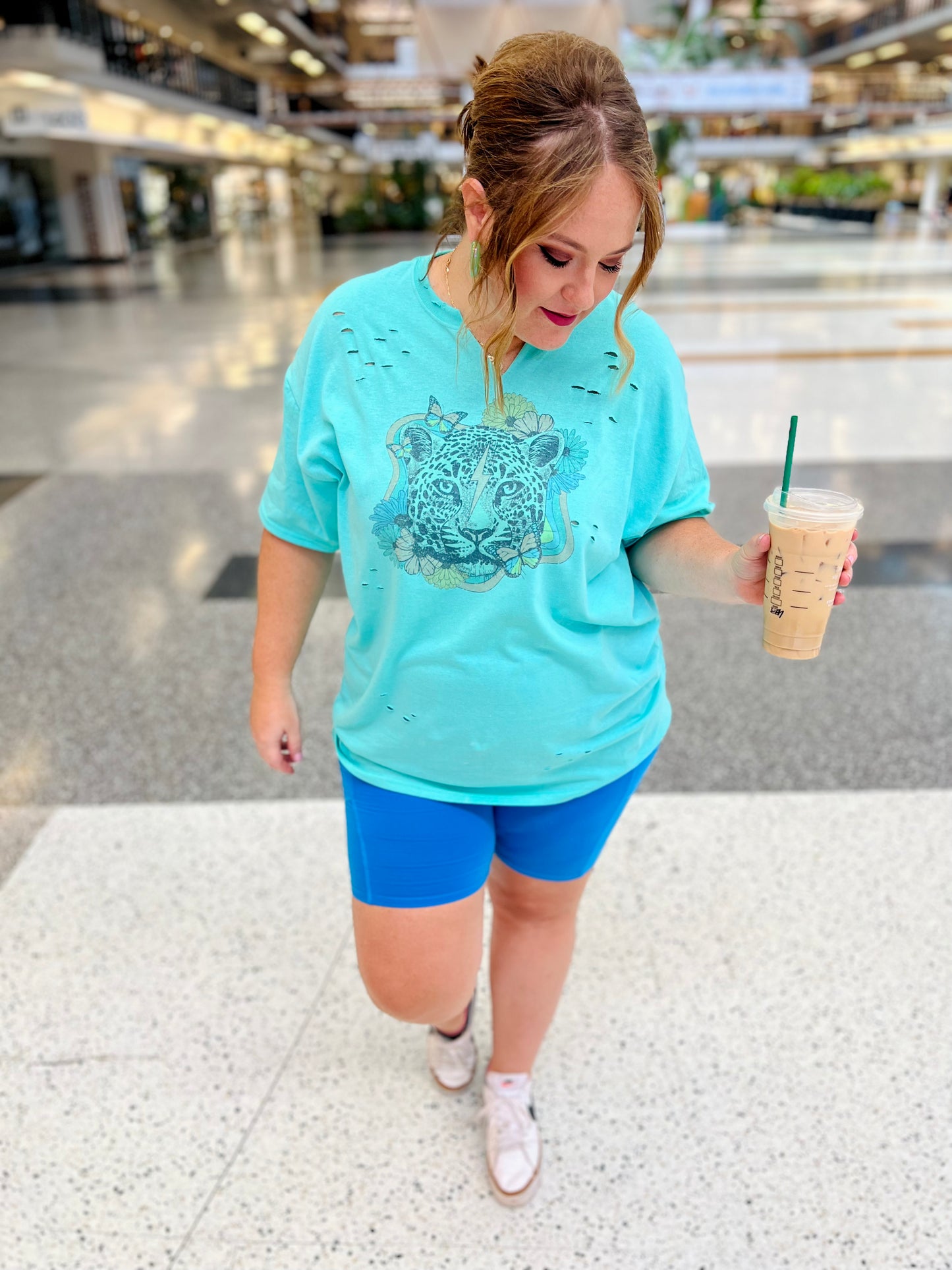 Rocker Leopard Distressed Tee (Multiple Colors)