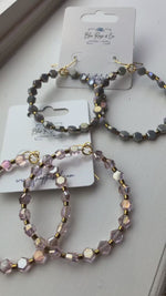 Iridescent Beaded Hoops (Multiple Colors)
