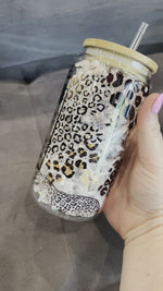 Coffee Leopard Clear Libby Cup