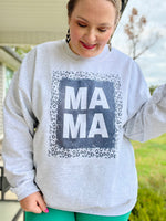 Mama Leopard Sweatshirt in Ash (with or without splatter)