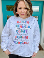 Reindeer Lights Sweatshirt with Black Splatter