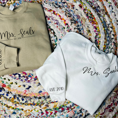Mrs. Custom Sweatshirt (Multiple Colors and Options)