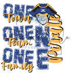 One Family School Spirit Raglan Tee(Any Mascot)