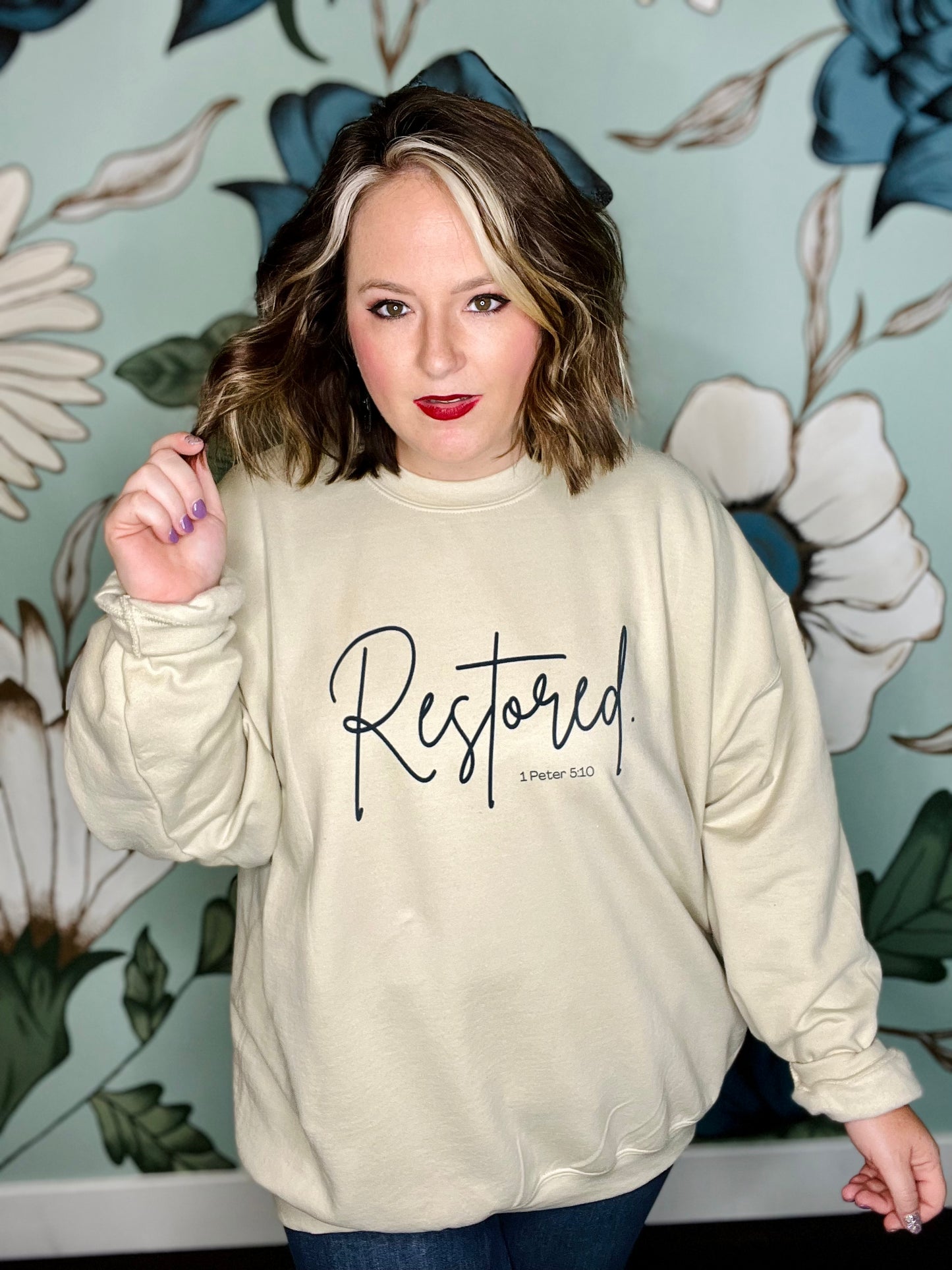 Restored Sweatshirt on Cream