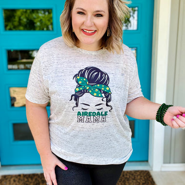 Airedale/Pointer Mama on White Marble