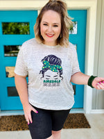 Airedale/Pointer Mama on White Marble