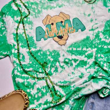 Airedale Bleached Tee in Green