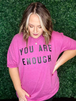 You Are Enough Tee on Berry
