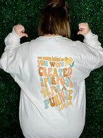 Created on Purpose Sweatshirt on White (Front/Back)