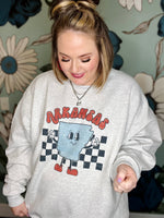 Arkansas Checkered Sweatshirt on Gray