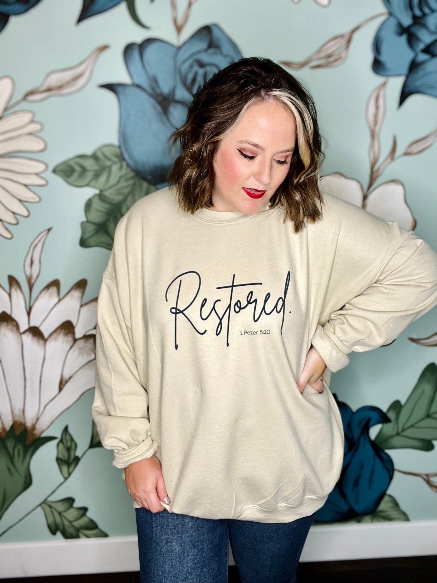 Restored Sweatshirt on Cream