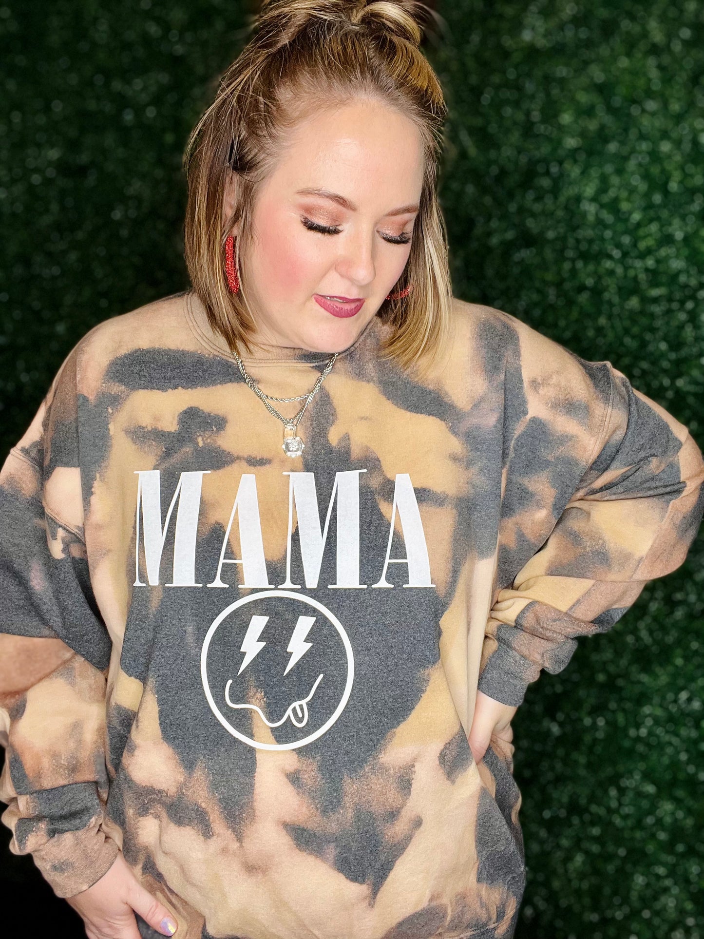 Mama Hand Dyed Smiley Sweatshirt